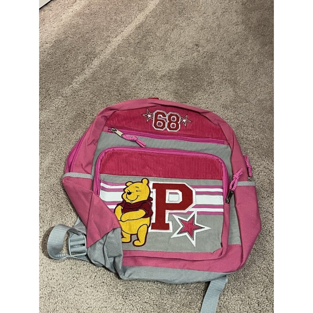 Vintage Disney Winnie the Pooh Pink Backpack Kids 100 Acre Wood Cartoon Bag